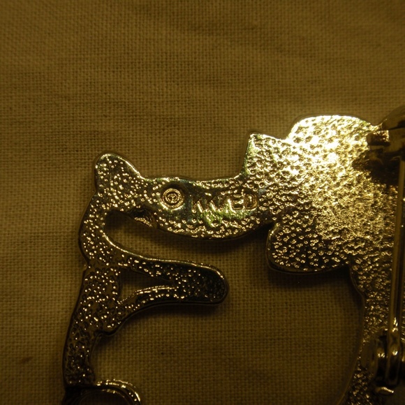 Vintage KK/Ed Oro Metal Cat Kitty Brooche Pin - Picture 8 of 8